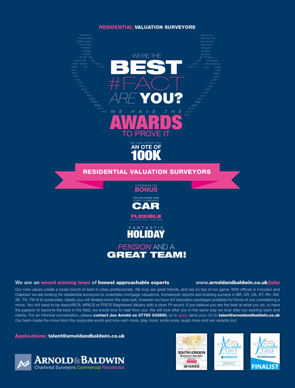 Chartered surveyor recruitment award advert
