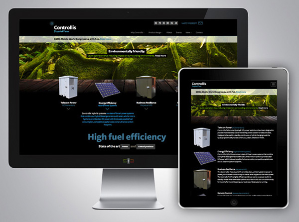 Controllis responsive website - Desktop and Tablet