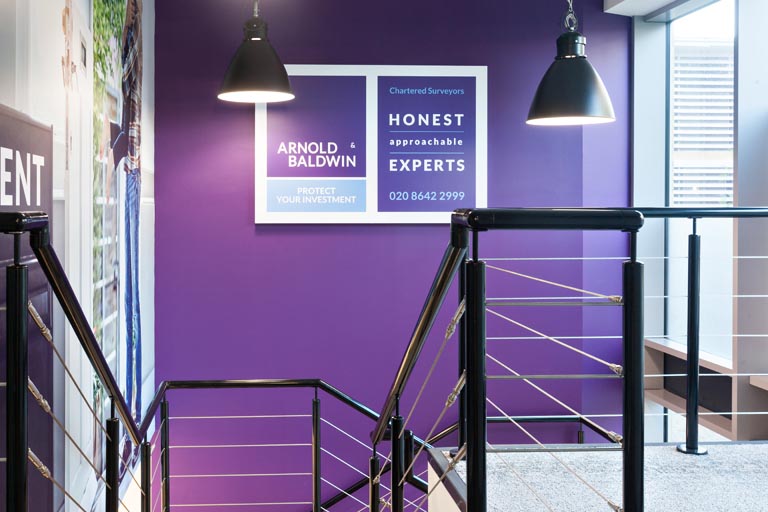 Office interior wallpaper design for Chartered Surveyors Arnold & Baldwin