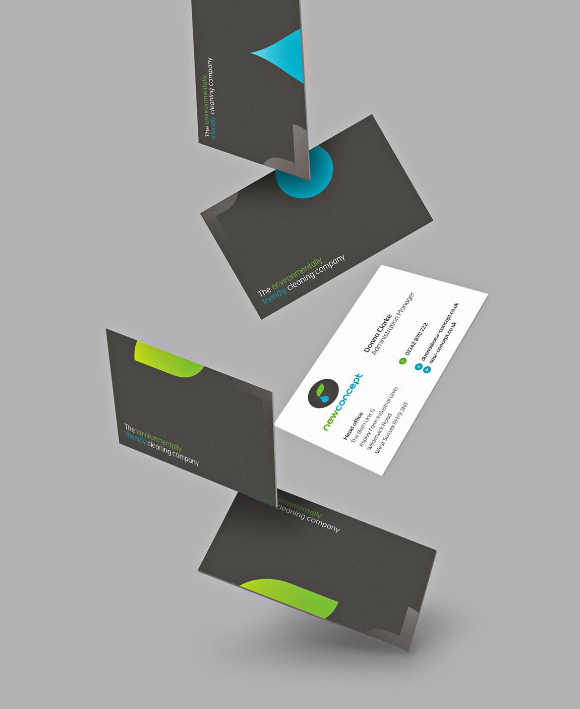 Business cards design for commercial cleaning company