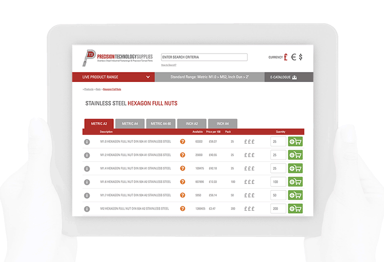 Metric and Unified stainless steel fasteners ecommerce store consultancy and design