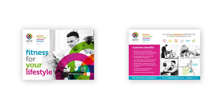 Flyer design for the Spot, Godstone, Surrey