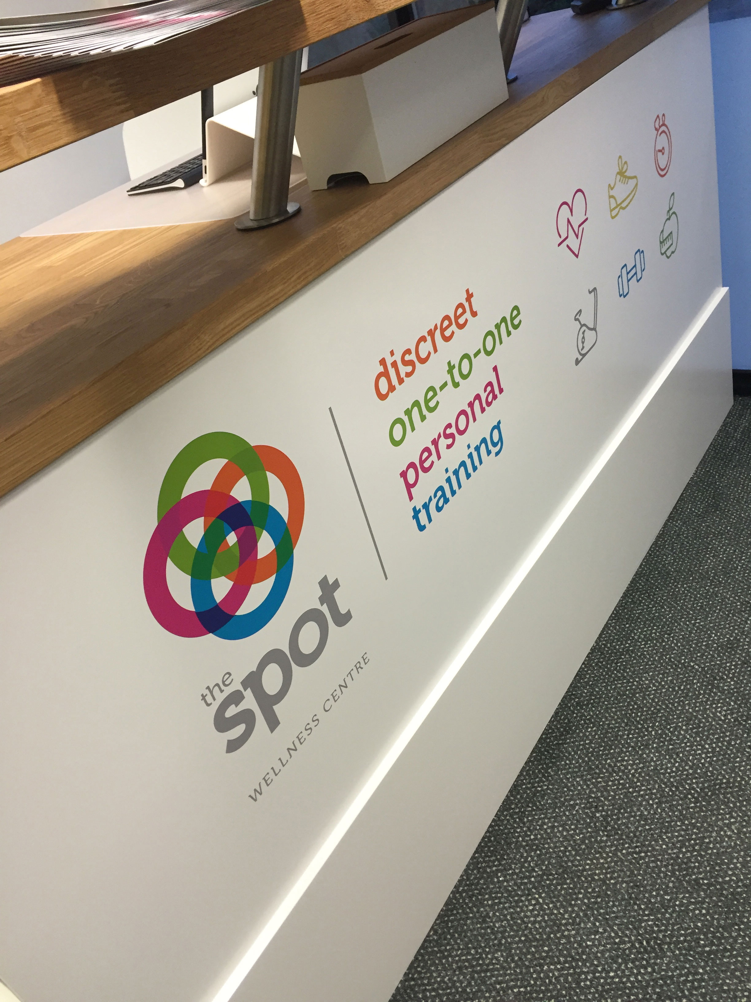 Fitnes centre and gym entrance wall graphics