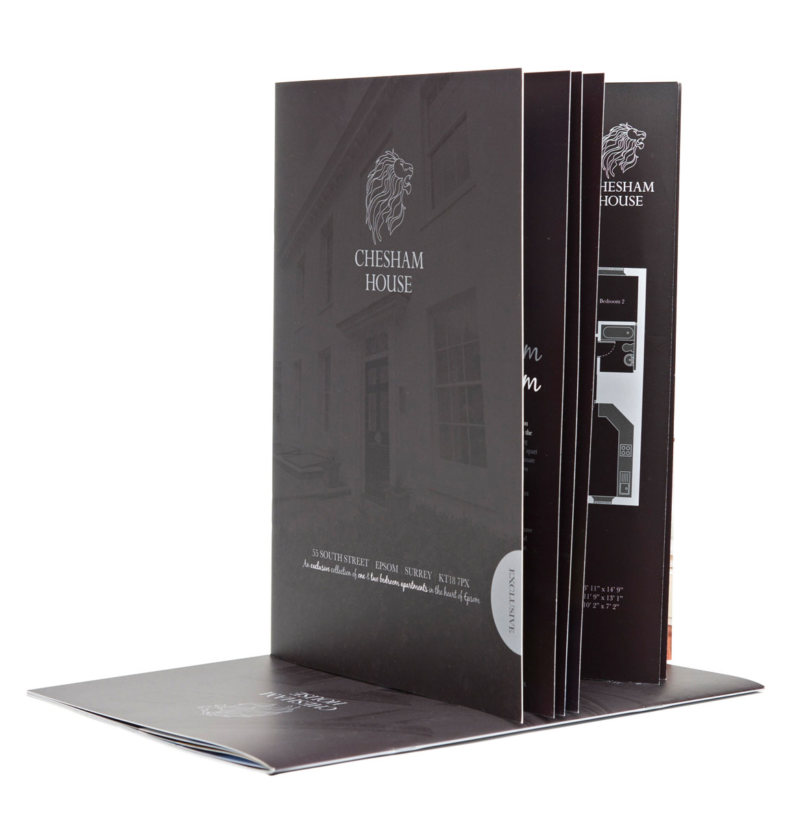 Brochure design for contemporary apartments in Woking