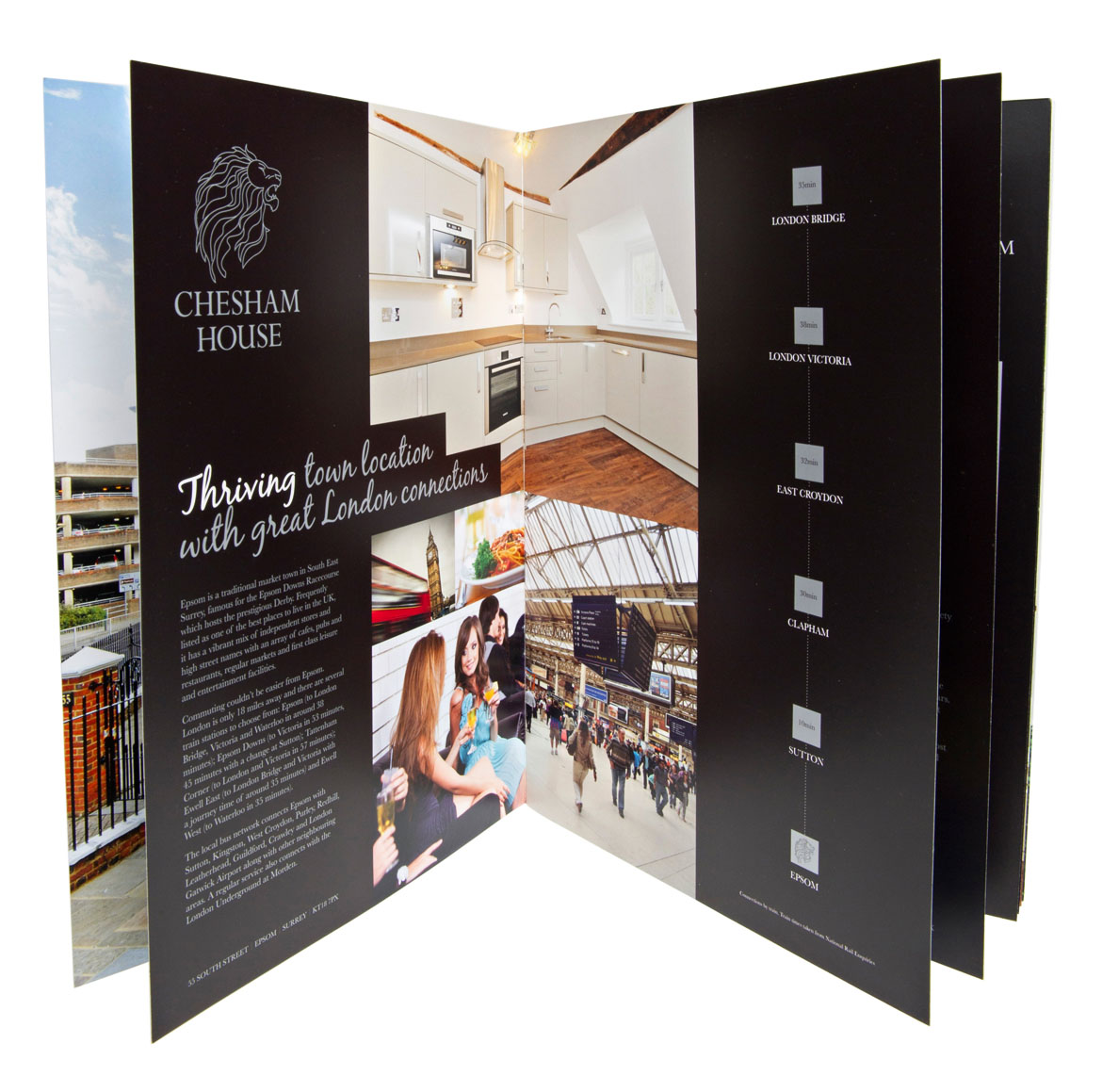 Property branding and brochure design for contemporary apartments in Woking