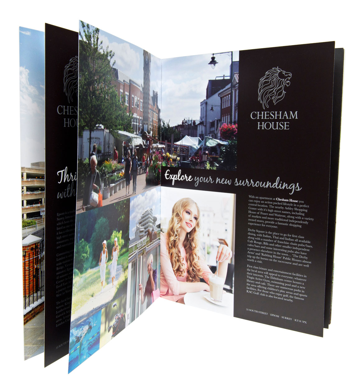 Property branding and brochure design for contemporary apartments in Woking