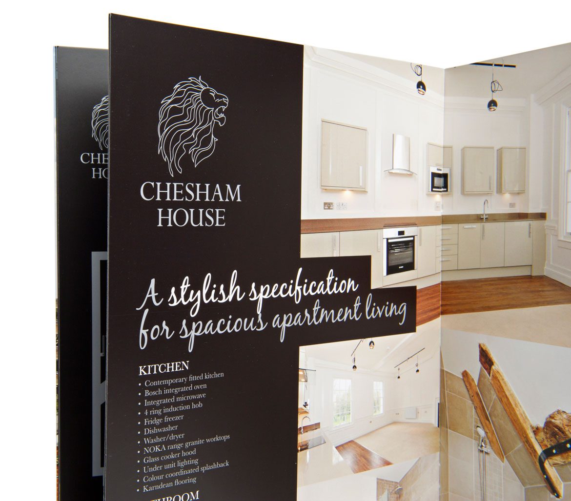 Property branding and brochure design for contemporary apartments in Woking