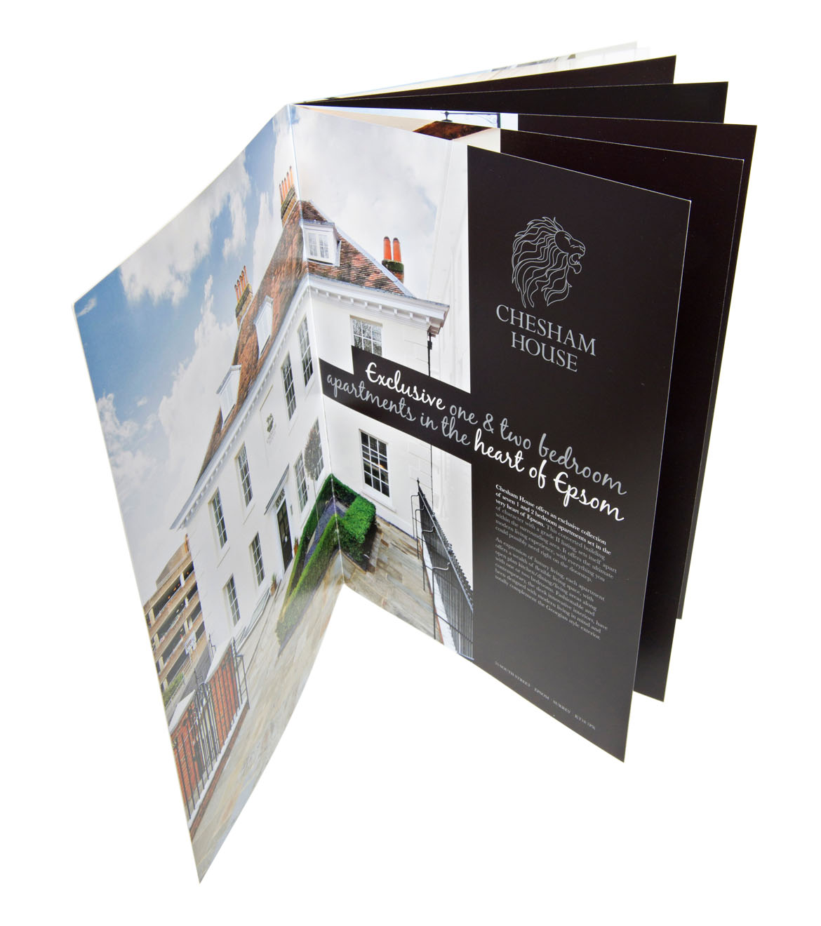 Property branding and brochure design for contemporary apartments in Woking