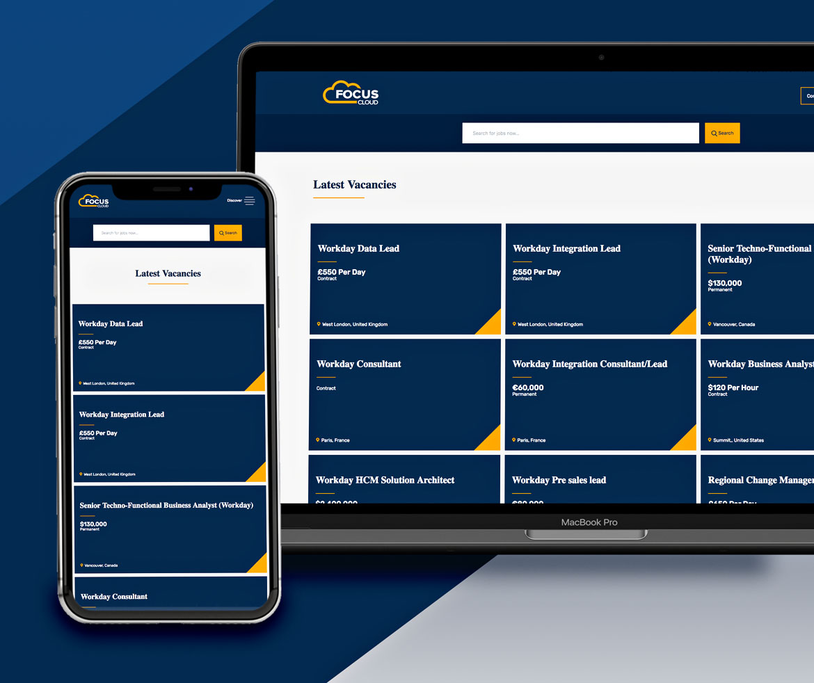 web design and Bullhorn integration solution for Global Workday Recruitment Specialists