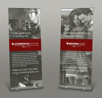 pop up display banners for Mondo Hospitality, London