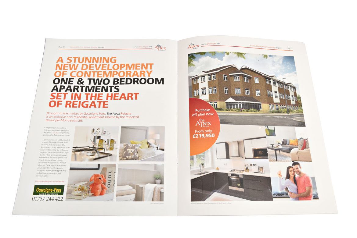 Property developemnt brochure design for The Apex, Reigate