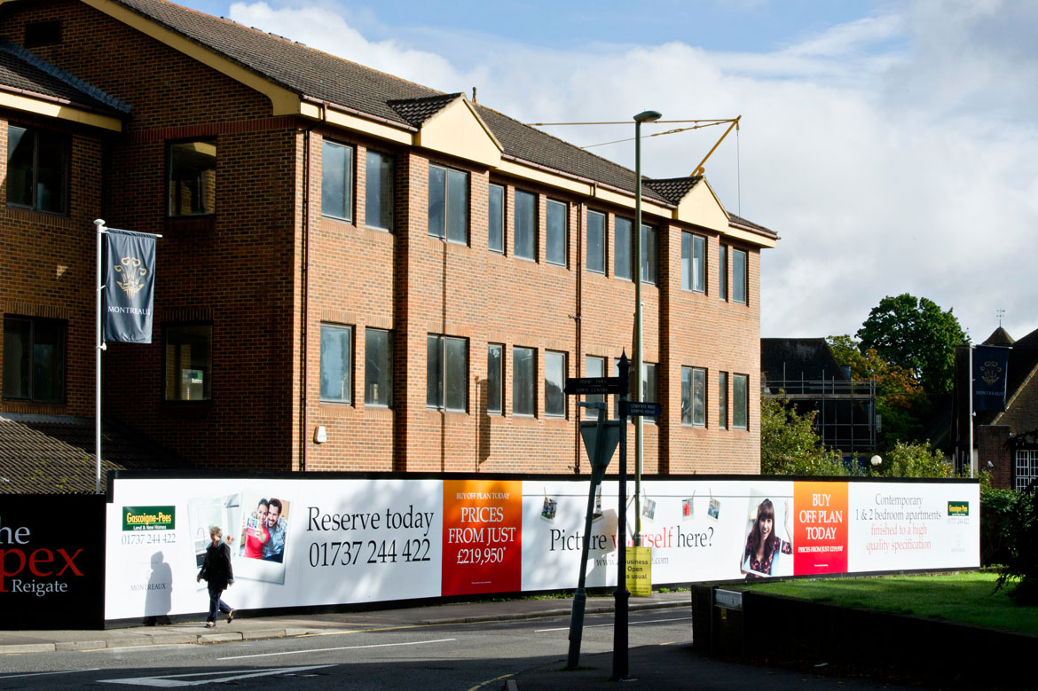 Property hoarding deisgn for the Apex Reigate