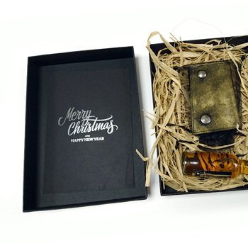 Christmas gift packaging and card insert design