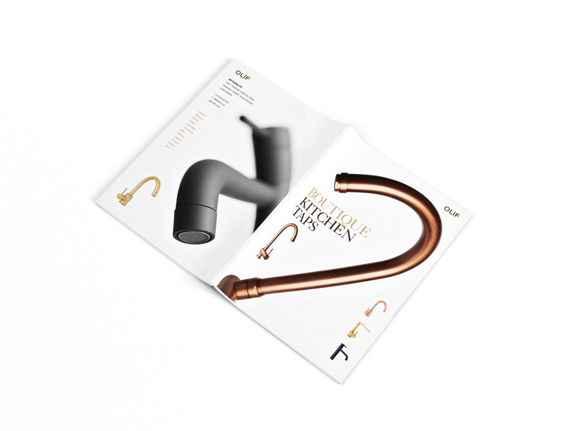 Italian taps range brochure cover design