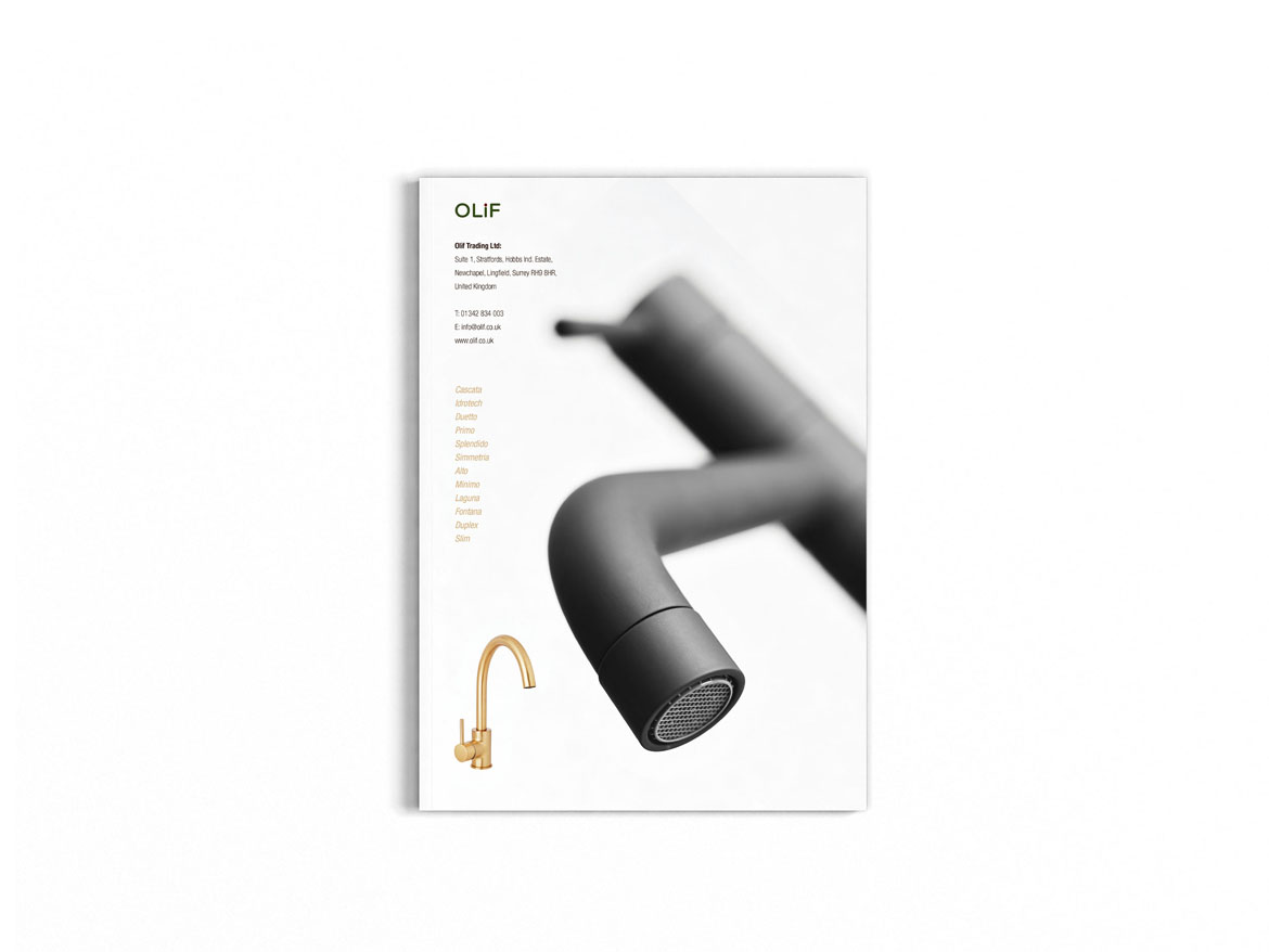 Italian taps range brochure back cover design