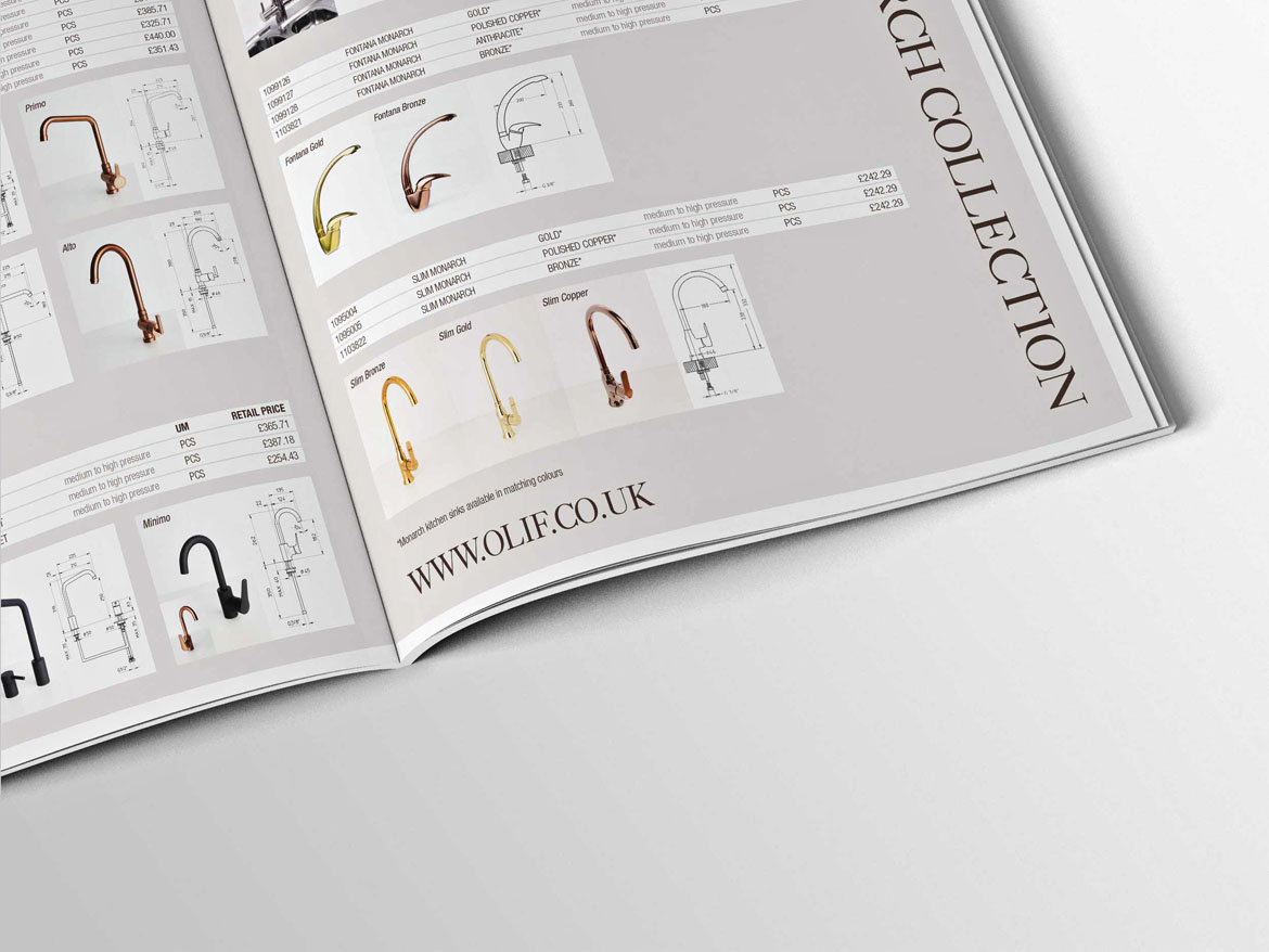 Italian taps range brochure design
