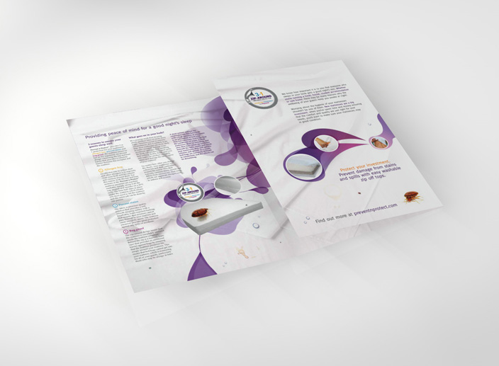 Brochure design for bed bug protection company Prevent n Protect