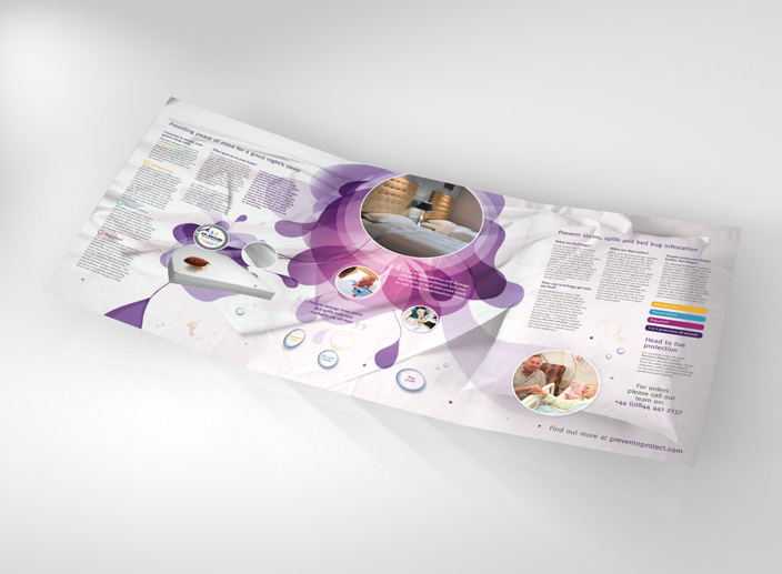Brochure design for bed bug protection company Prevent n Protect