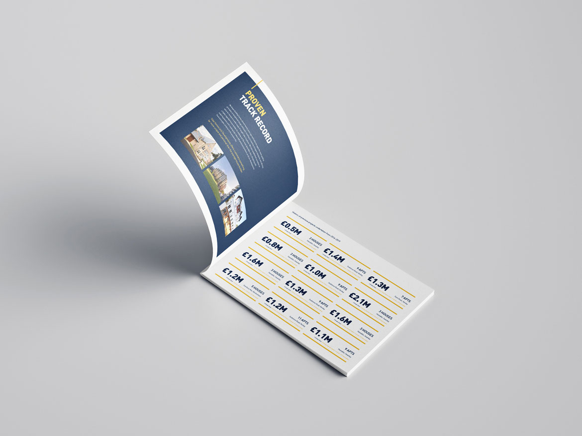 Brochure design for property developer, contractor and investor